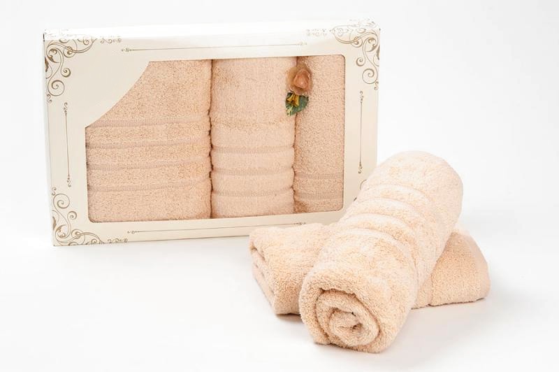 komplet ręczników silk beż