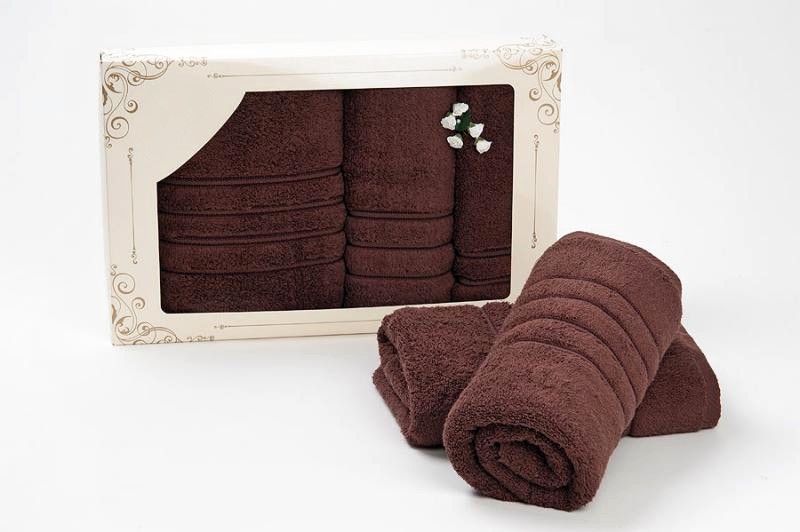 komplet ręczników silk brąz