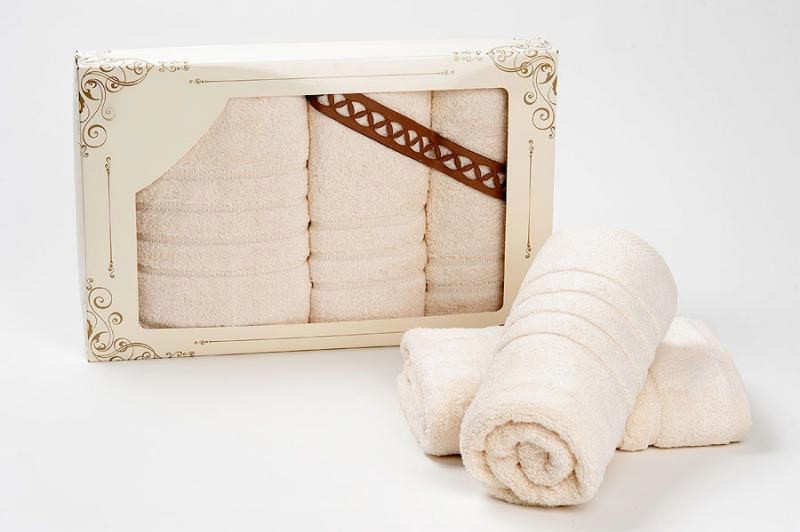 komplet ręczników silk ecru