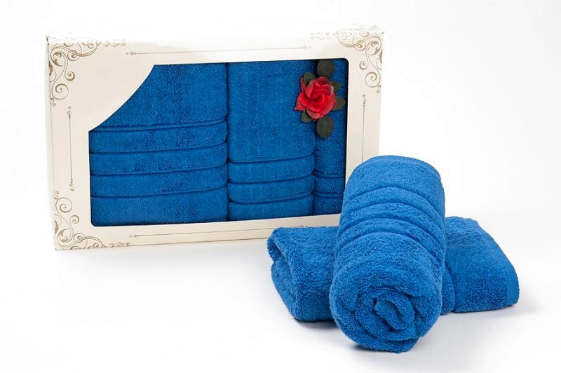 komplet ręczników silk niebieski